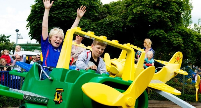 Kids on a ride in Legoland, Denmark
