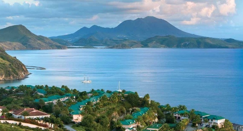 nevis island landscape in caribbean