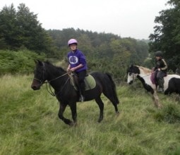 Close up of a girl riding a horse in Brecon Beacon