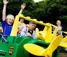 Kids on a ride in Legoland, Denmark
