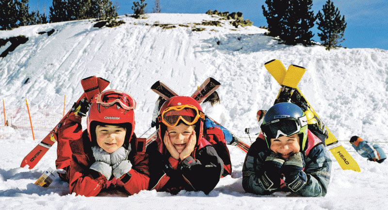 Kids on low cost ski holiday