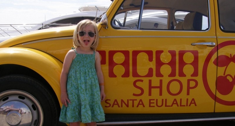 Little girl by Pacha taxi in ibiza