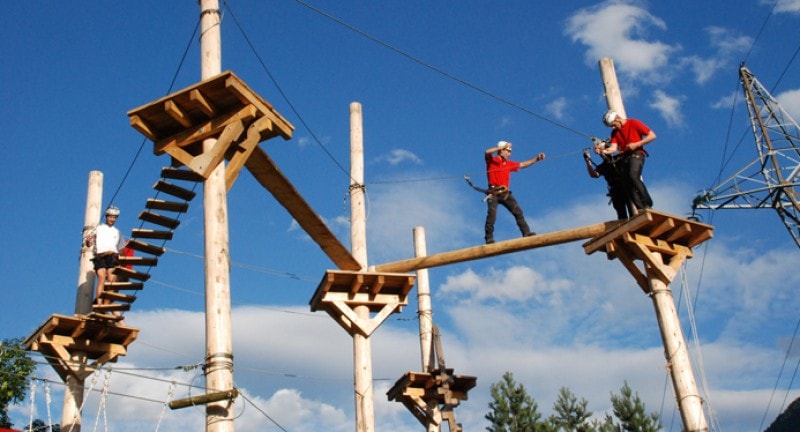 Grandparents taking part in outdoor activities in Austria 