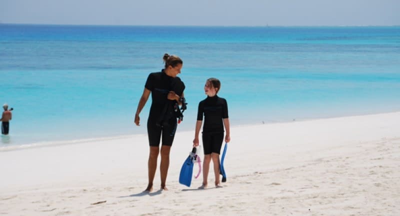 Mother and Daughter on Zanzibar beach