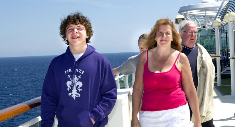 daniel roche and family on deck on a P&O cruise