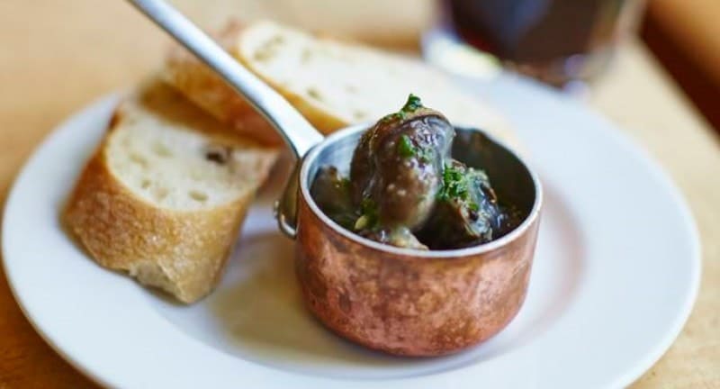 dish of snails being served at cafe rouge