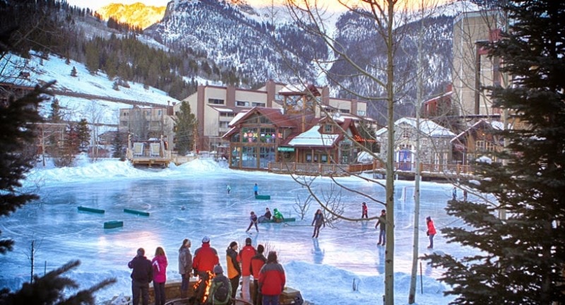 families play on ice at copper mountain colorado