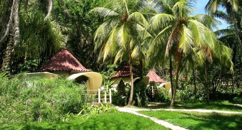 huts in the jungle at montezuma costa rica