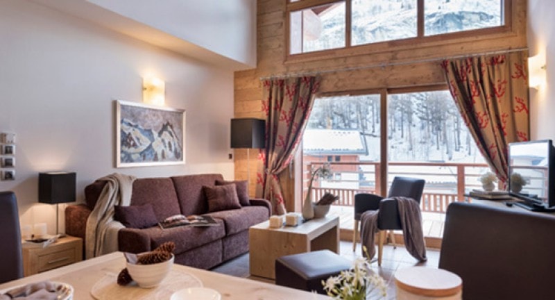 interior of peak retreats lodge in french alps