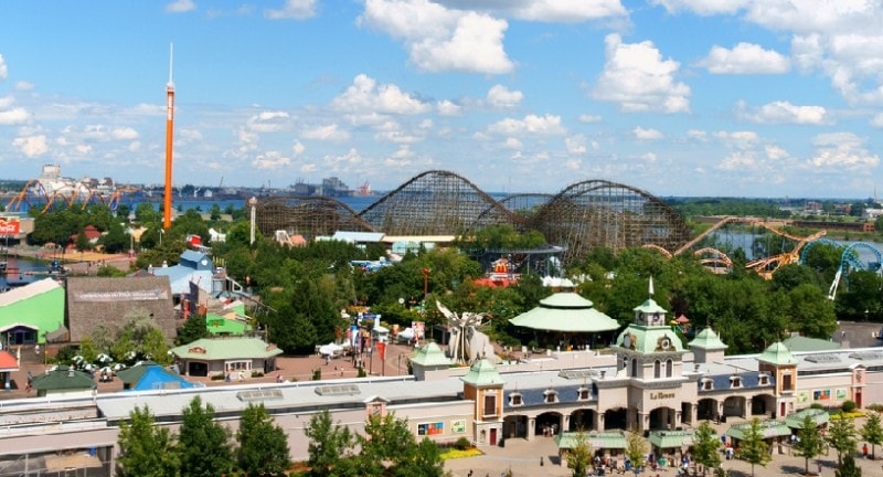 view over la ronde amusement park montreal canada