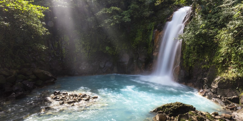Celeste River is a river in Tenorio Volcano National Park of Costa Rica