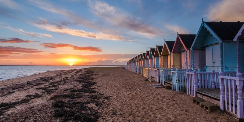 classic-beach-huts-mersea-best-beaches-in-England-2022