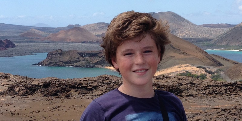 A young teenage boy in the Galapagos islands