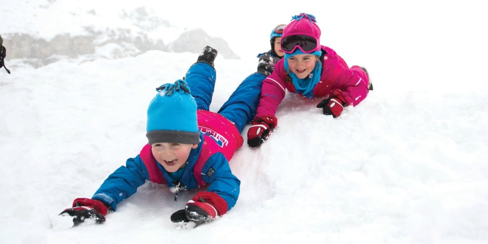 Children playing in snow